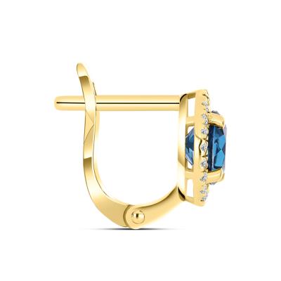 BUY 14K GOLD LONDON BLUE TOPAZ GEMSTONE EARRING